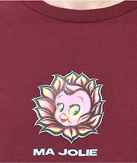 Ma Jolie Baby Face Maroon T-Shirt