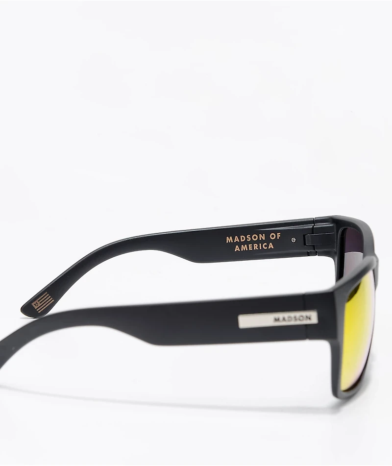 Madson Classico Matte Black & Red Polarized Sunglasses