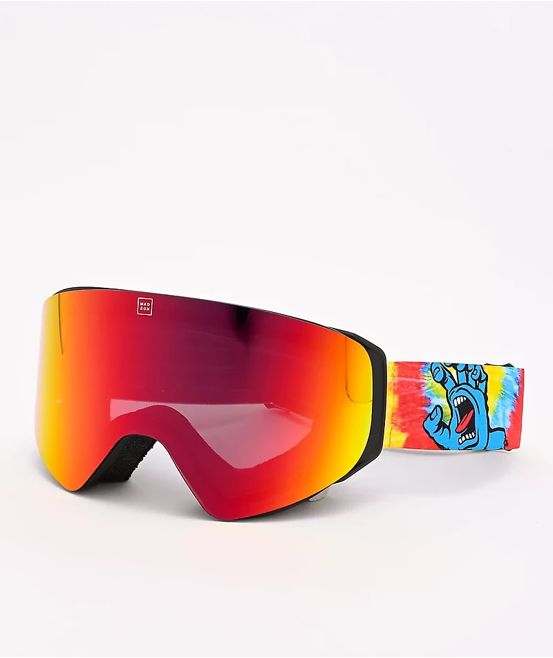 Madson x Santa Cruz Cylindro Screaming Hand Tie Dye Snowboard Goggles