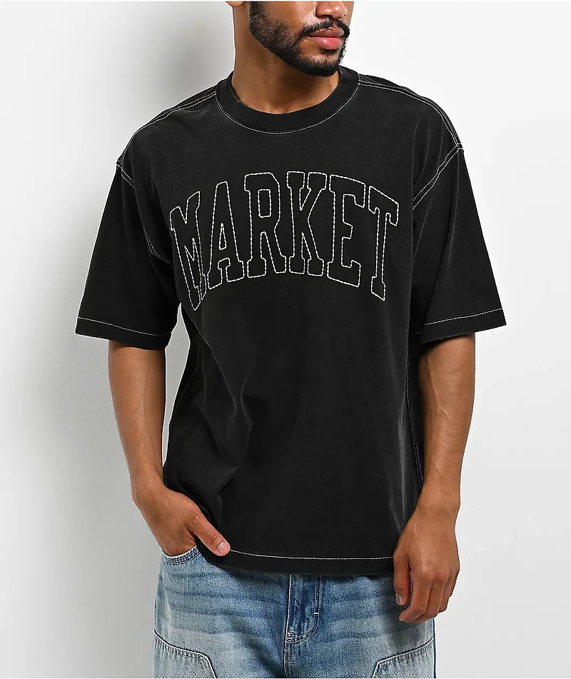 Market Studios Big Stitch Black T-Shirt