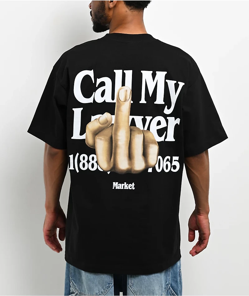 Market Studios Flip The Bird Black T-Shirt