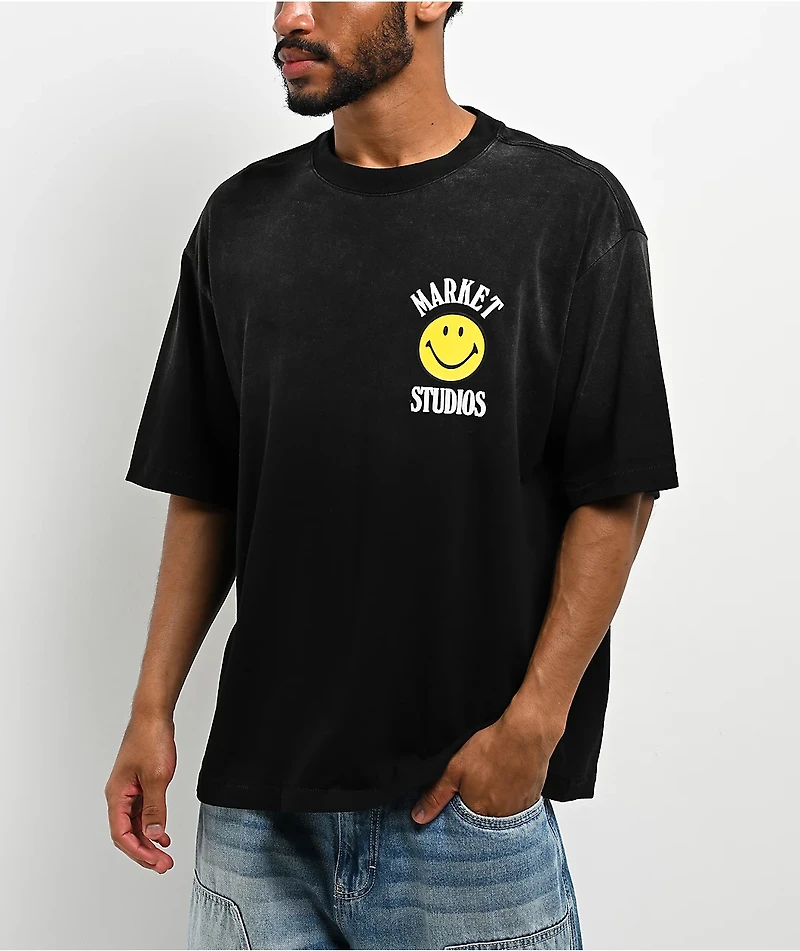 Market Studios Smiley Lockup Black T-Shirt