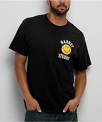 Market Studios Smiley Lockup Jet Set Black T-Shirt