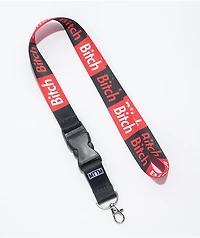 Married To The Mob Bitch Black Lanyard
