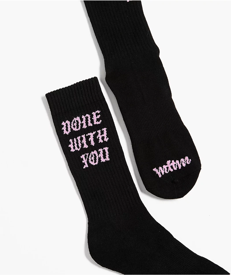 Married To The Mob Done With You Black Crew Socks