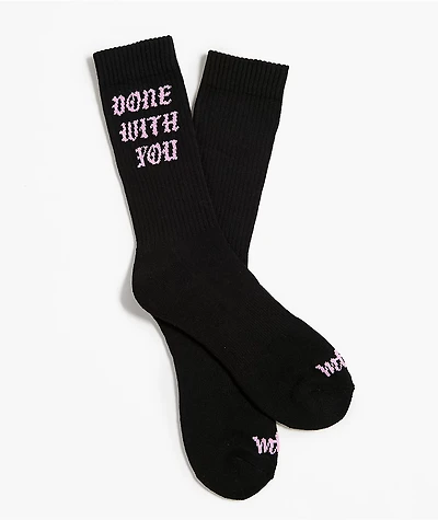 Married To The Mob Done With You Black Crew Socks
