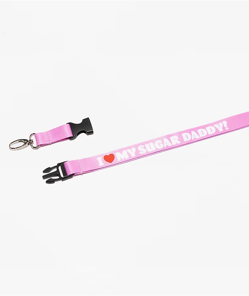 Married To The Mob Sugar Daddy Pink Lanyard