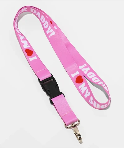 Married To The Mob Sugar Daddy Pink Lanyard