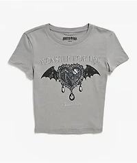 Mattel Monster High Wings Grey Crop T-Shirt