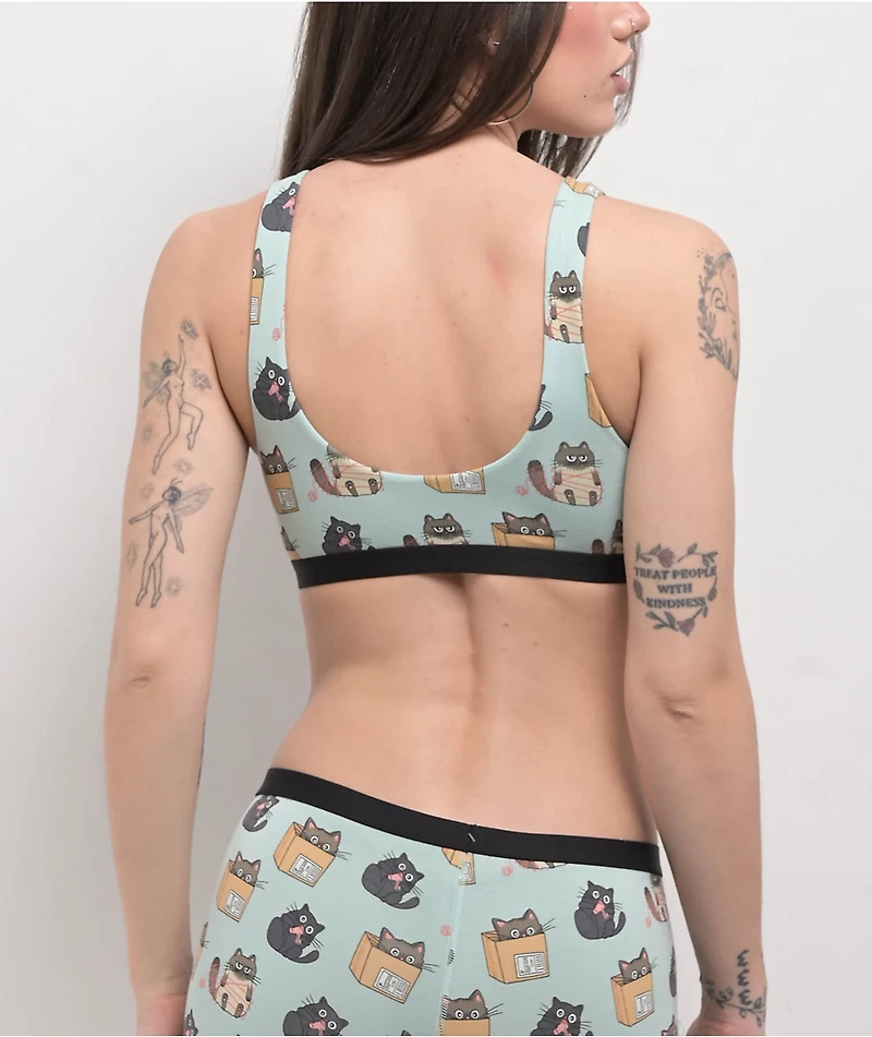 MeUndies Cats Being Cats UltraModal Core Scoop Bralette