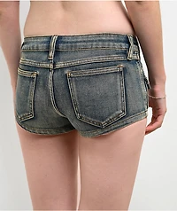 Mebon Tracey Cargo Blue Wash Micro Shorts