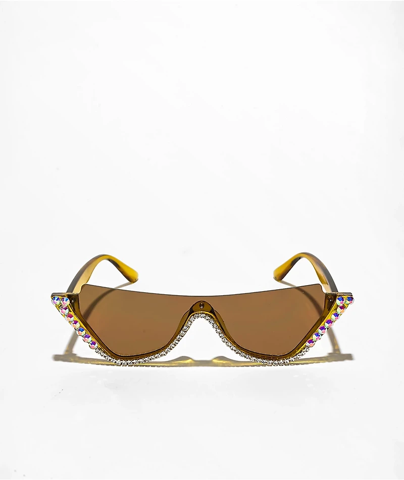 Melanie Studded Yellow Sunglasses