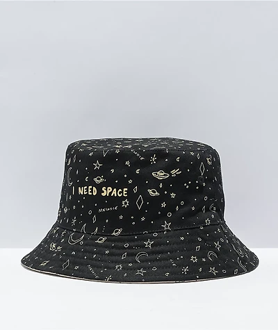 Melodie I Need Space Reversible Black Bucket Hat