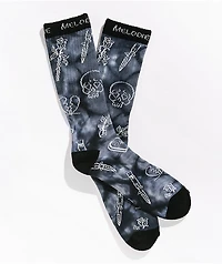 Melodie Lovers Black Tie Dye Crew Socks