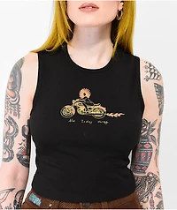 Melodie Not Today Honey Black Crop Tank Top