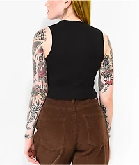 Melodie Not Today Honey Black Crop Tank Top