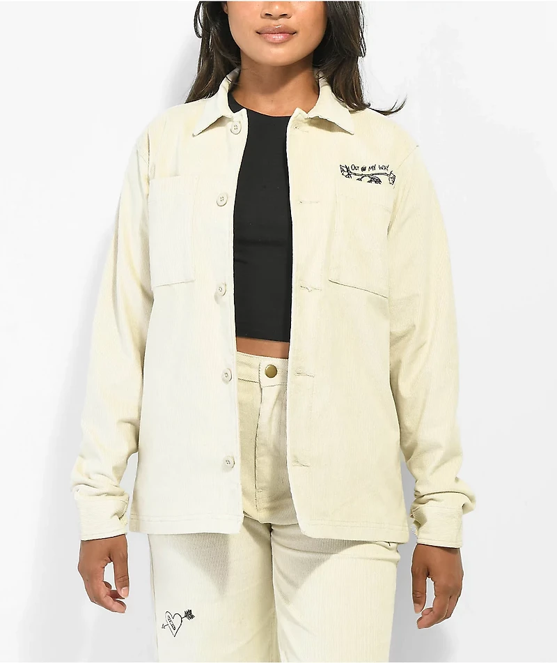 Melodie Out Of My Way Natural Corduroy Shirt Jacket