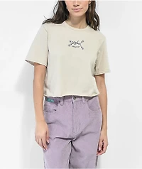 Melodie Reasons Tan Crop T-Shirt
