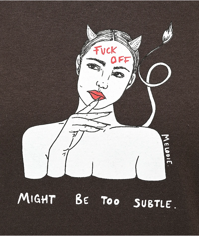 Melodie Too Subtle Dark Brown Long Sleeve T-Shirt