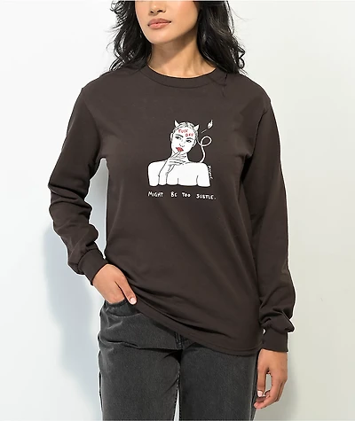 Melodie Too Subtle Dark Brown Long Sleeve T-Shirt