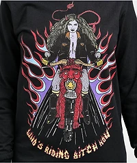 Melodie Who's Riding Now Black Long Sleeve T-Shirt