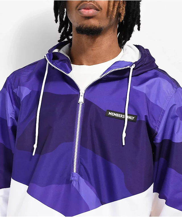 Members Only 1975 Purple, White Yellow Anorak Jacket at Hamilton