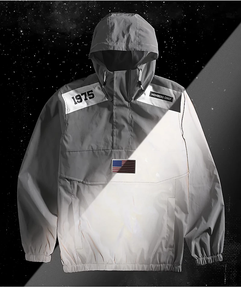 Members Only Astronaut Reflective Silver Jacket