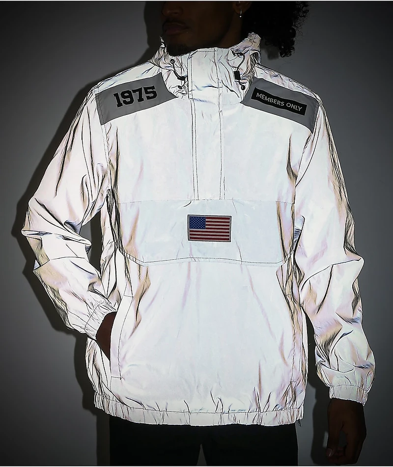 Members Only Astronaut Reflective Silver Jacket