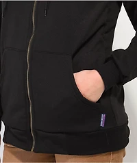 Members Only Black Sherpa Fleece Zip Hoodie