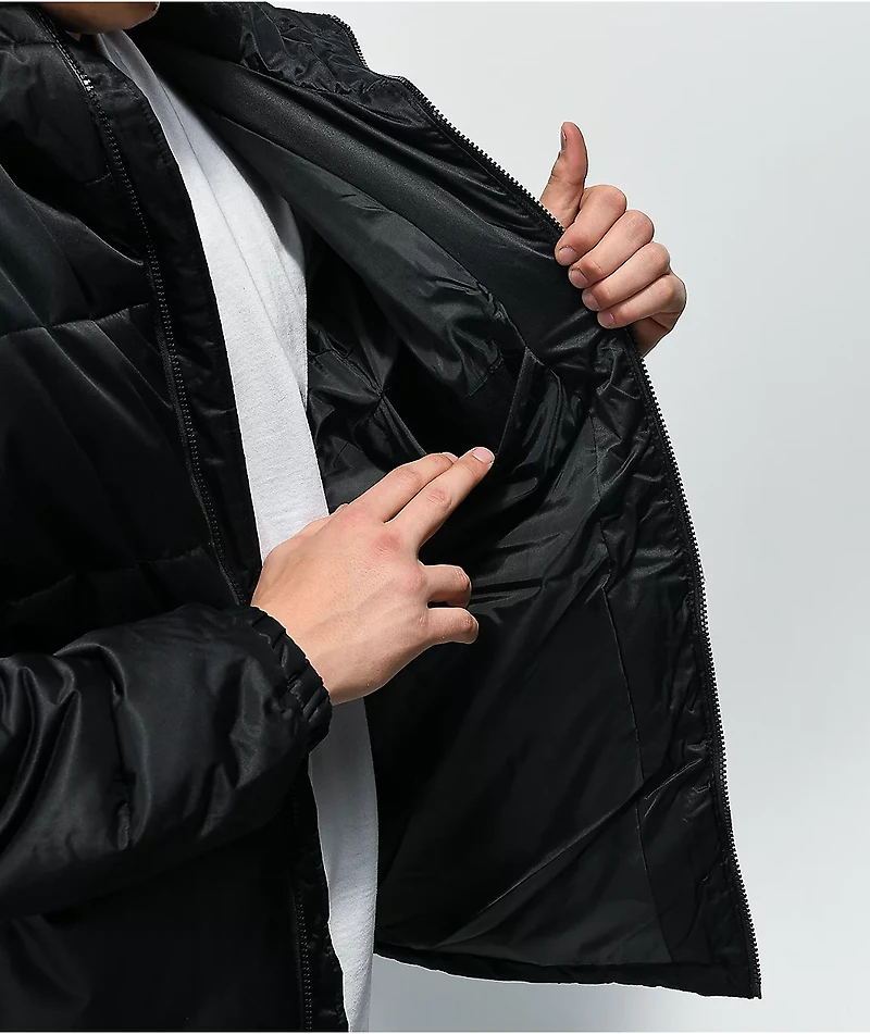 Members Only Classic Black Hooded Puffer Jacket