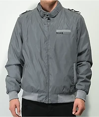 Members Only Iconic Grey Reflective Racer Jacket