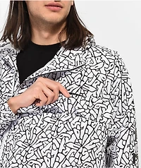 Members Only Originals White & Black Anorak Jacket