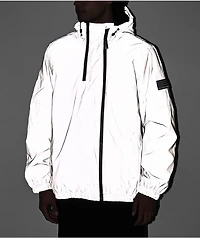 Members Only Silver Reflective Windbreaker Jacket
