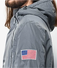 Members Only Space Suit Silver Reflective Pullover Jacket