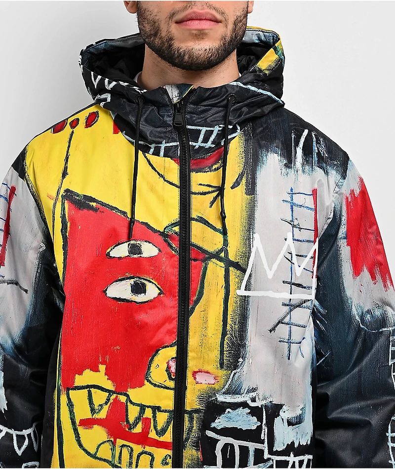 Members Only x Basquiat Midweight Black Windbreaker Jacket