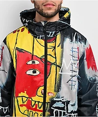 Members Only x Basquiat Midweight Black Windbreaker Jacket