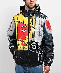 Members Only x Basquiat Midweight Black Windbreaker Jacket