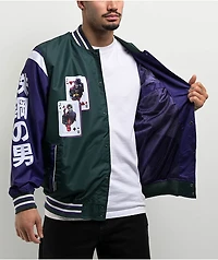 Members Only x Batman Joker Green & Purple Varsity Jacket