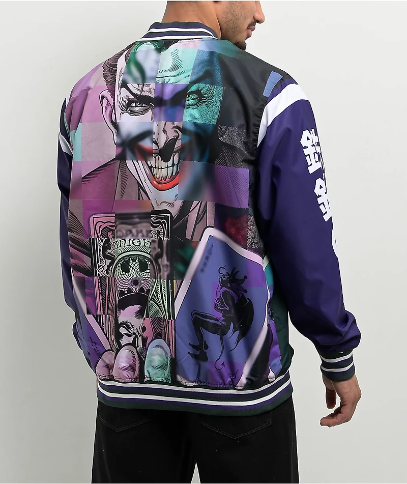 Members Only x Batman Joker Green & Purple Varsity Jacket