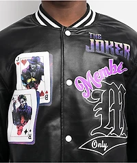 Members Only x Batman Joker Vegan Leather Varsity Jacket