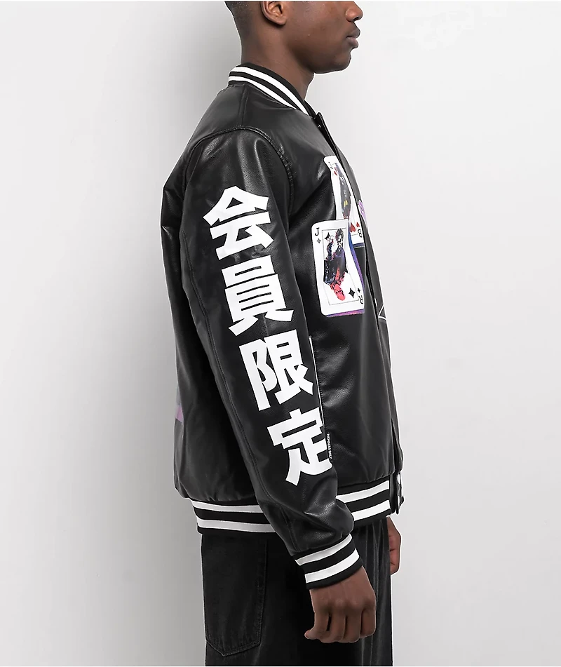 Members Only x Batman Joker Vegan Leather Varsity Jacket