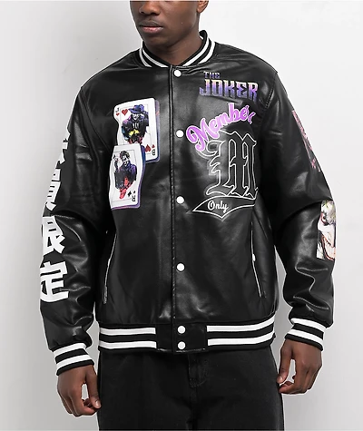 Members Only x Batman Joker Vegan Leather Varsity Jacket