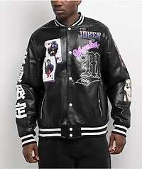 Members Only x Batman Joker Vegan Leather Varsity Jacket