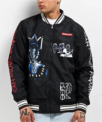 Members Only x Jean Michel Basquiat Black Bomber Jacket