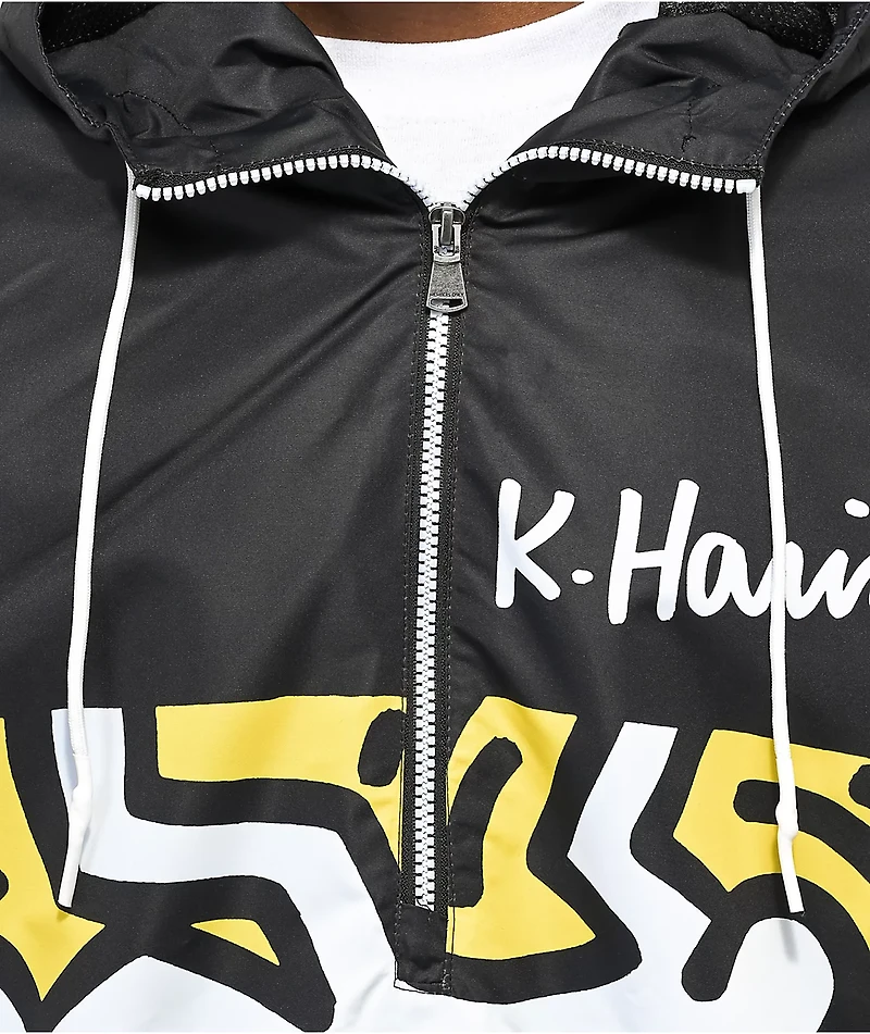 Members Only x Keith Haring Black, Yellow & Purple Anorak Jacket