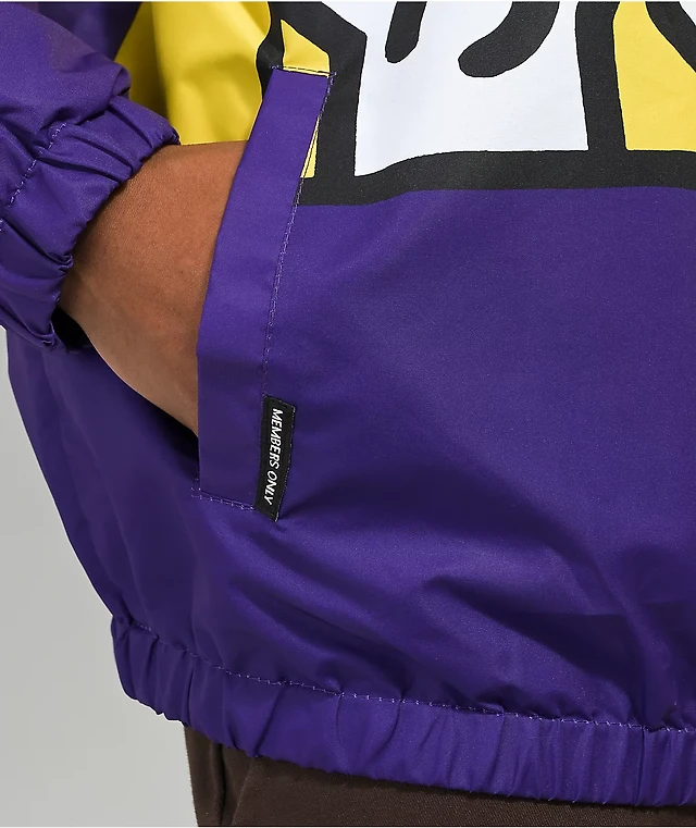 Members Only x Keith Haring Black, Yellow Purple Anorak Jacket
