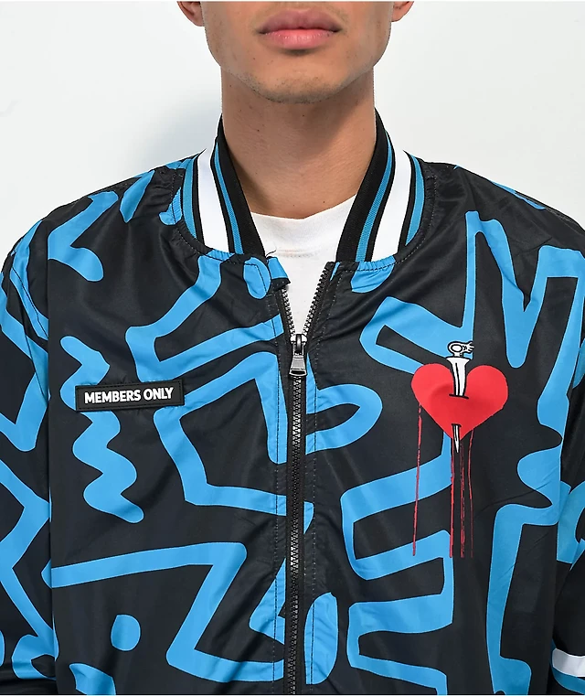 Members Only x Keith Haring Blue Bomber Jacket Mission Valley