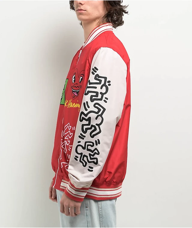Members Only x Keith Haring Red Cream Varsity Jacket at Hamilton