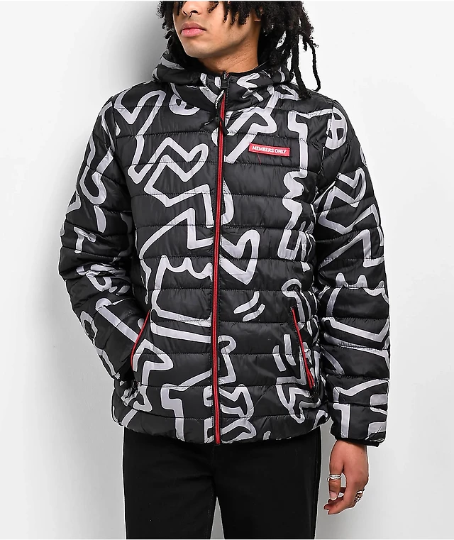 Members Only x Keith Haring Reversible Puffer Jacket Liberty Center - Main Image