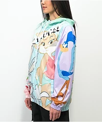 Members Only x Looney Tunes Green Colorblock Hooded Windbreaker Jacket